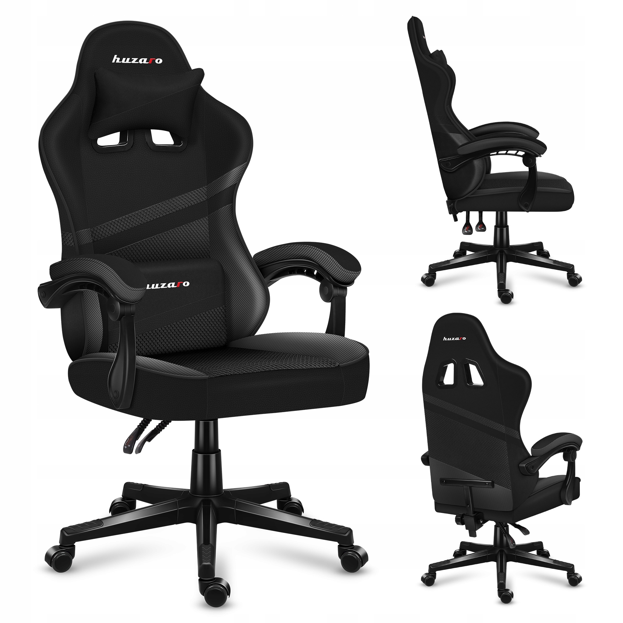 Herná stolička Huzaro Force 4.4 Carbon, čierna látka